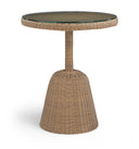 Seacrest 36" Tempered Glass Top And Natural Wicker Outdoor Patio Counter Height Table - Natural