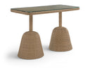 Seacrest 60" Tempered Glass Top And Natural Wicker Outdoor Patio Bar Height Table - Natural