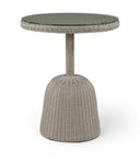 Seacrest 36" Tempered Glass Top And Taupe Wicker Outdoor Patio Counter Height Table - Taupe