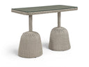 Seacrest 60" Tempered Glass Top And Taupe Wicker Outdoor Patio Bar Height Table - Taupe