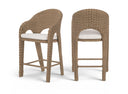 Seacrest Olefin Water Resistant Fabric And Natural Wicker Outdoor Patio Counter Stool - Natural