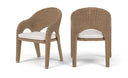 Seacrest Olefin Water Resistant Fabric And Natural Wicker Outdoor Patio Dining Chair - Natural