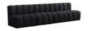 Arc 119" Velvet Upholstered 4pc. Modular Sectional - Black