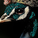 Peacock's Crown II - With Hand-Applied Gold Leaf & Glitter