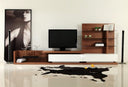 Jefferson Mid-Century Walnut and White High Gloss Entertainment Center