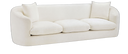 Penelope 92.5" Chenille Fabric Upholstered Sofa - Cream