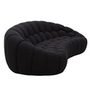 Yolonda - Modern Curved Black Fabric Sofa