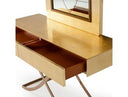 Agar Modern Glass & Stainless Steel Console Table