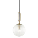 Aged Brass Jewett Pendant 8" by Hudson Valley