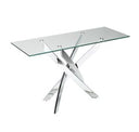 Pyrite Modern Glass and Gold Dining Table