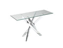 Fauna - Modern Grey Elm & Stainless Steel Console Table
