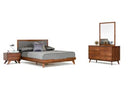 Soria Mid-Century Grey & Walnut Bedroom Set