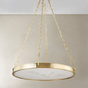 Aged Brass Kirby Chandelier 30" by Hudson Valley, view 2