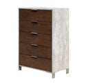 Conner Modern Dark Walnut & Faux Concrete Bed