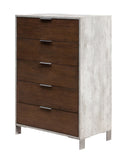 Conner Modern Dark Walnut & Faux Concrete Chest