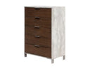 Conner Modern Dark Walnut & Faux Concrete Chest