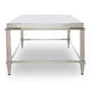 Agar Modern Glass & Stainless Steel Coffee Table