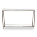 Agar Modern Glass & Stainless Steel Console Table