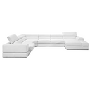 Pella - Modern White Italian Leather U Shaped Sectional Sofa