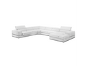 Pella - Modern White Italian Leather U Shaped Sectional Sofa