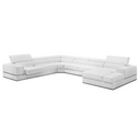 Pella - Modern White Italian Leather U Shaped Sectional Sofa