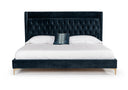 wales modern blue fabric bed