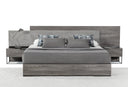 enzo italian modern grey oak & fabric bedroom set