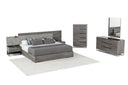 enzo italian modern grey oak & fabric bedroom set