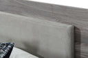 Enzo Italian Modern Grey Oak & Fabric Bed w/ Nightstands
