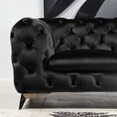 Delilah - Modern Black Fabric Loveseat