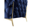 Sheila - Transitional Dark Blue Fabric Loveseat