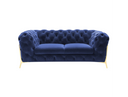 Sheila - Transitional Dark Blue Fabric Loveseat