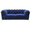 Sheila - Transitional Dark Blue Fabric Loveseat