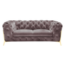 Sheila - Transitional Silver Fabric Loveseat