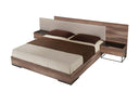 Matteo - Italian Modern Walnut & Fabric Bed