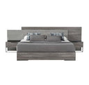Enzo Italian Modern Grey Oak & Fabric 4-Piece Bedroom Set