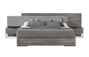 Enzo Italian Modern Grey Oak & Fabric Bedroom Set