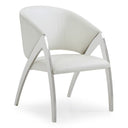 Rabia Modern White Leatherette Accent Chair