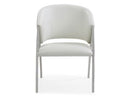 Rabia Modern White Leatherette Accent Chair