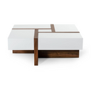 Karlstad - Modern White + Walnut TV Stand