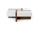 Makai Modern White & Walnut Square Coffee Table