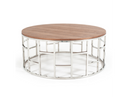 Silvia Modern Walnut & Stainless Steel Coffee Table