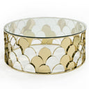 Javier Modern Glass & Gold Round Coffee Table