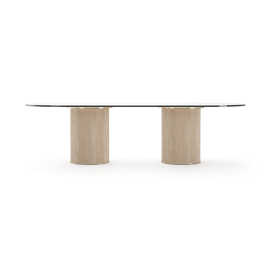 Rhythm Oval Glass Top Dining Table