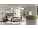Arlene Modern Grey Elm & Stainless Steel Bedroom Set