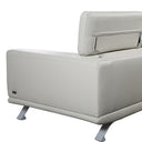 Brustle Modern Light Grey Eco-Leather Lounge Chair