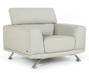 Brustle Modern Light Grey Eco-Leather Lounge Chair