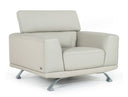 Brustle Modern Light Grey Eco-Leather Lounge Chair