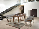 Jordan Modern Walnut & Grey Dining Set