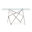 Hawkins Modern Glass & Stainless Steel Console Table